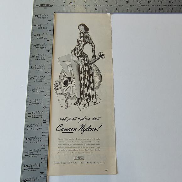 1946 Print Ad Cannon Nylons Sexy Woman Legs Pose Midcentury Hosiery Ephemera - Picture 4 of 10